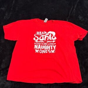 Red mens T-Shirt with Santa Print